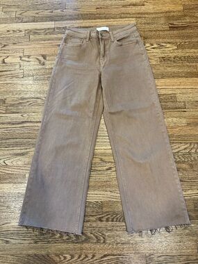 Vervet Blue Women's Wide-Leg Jeans in Taupe